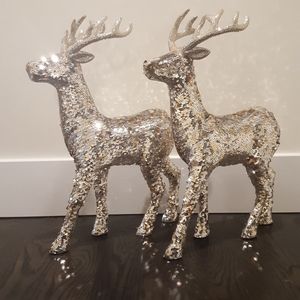 Silver and Gold Sequin Reindeer.